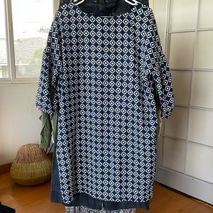 Weston blue and white pullover dress